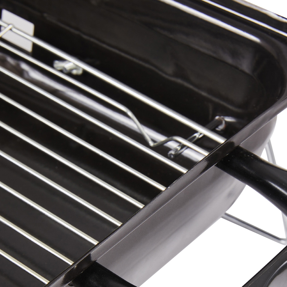 Living and Home Outdoor Tabletop Charcoal BBQ Grill Smoker with Lid Image 4