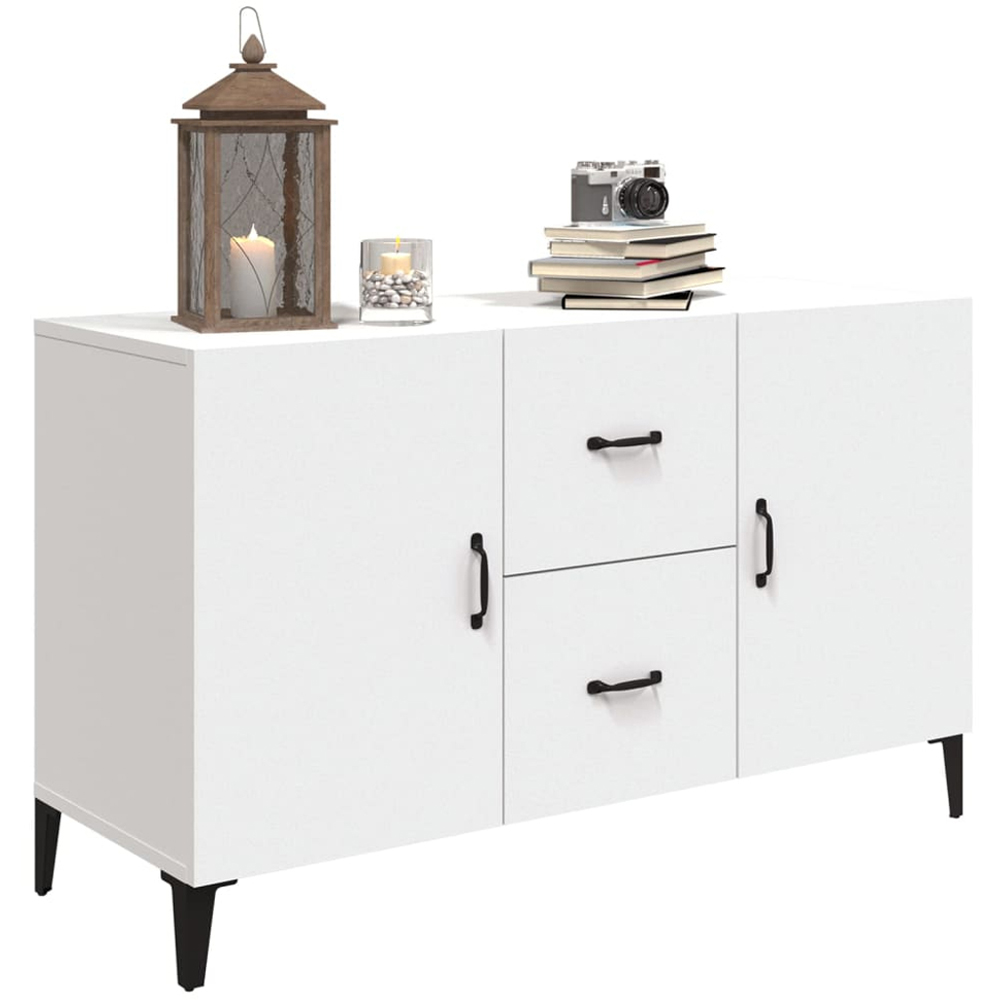 vidaXL 2 Door 2 Drawer White Sideboard Image 3