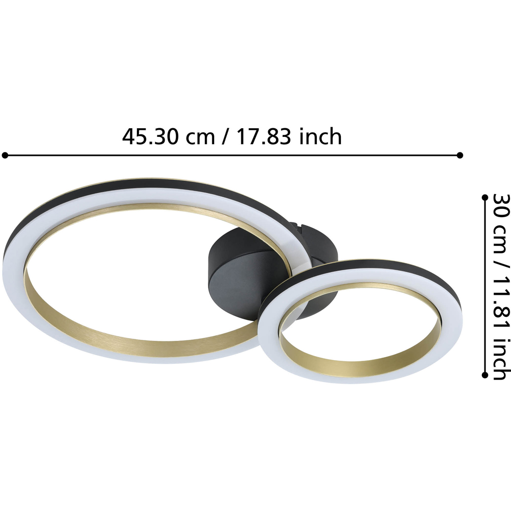 EGLO Calliera Black Steel LED Circle Ceiling Light Image 5