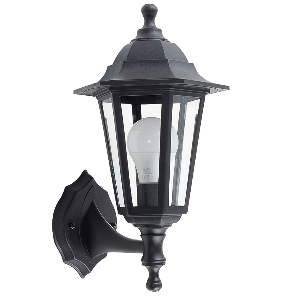 ValueLights Outdoor Black Wall Lantern Image 4
