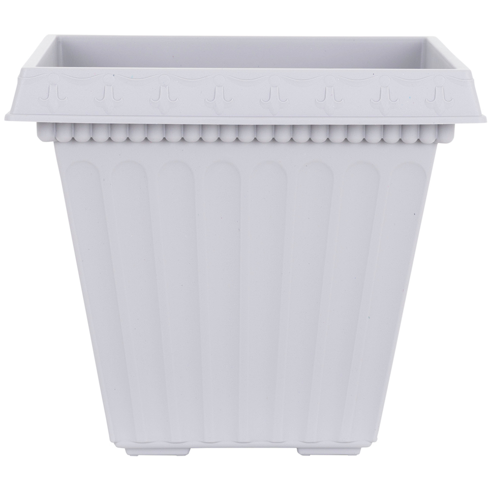 Wham Etruscan Soft Grey Square Recycled Plastic Planter 35cm 4 Pack Image 3