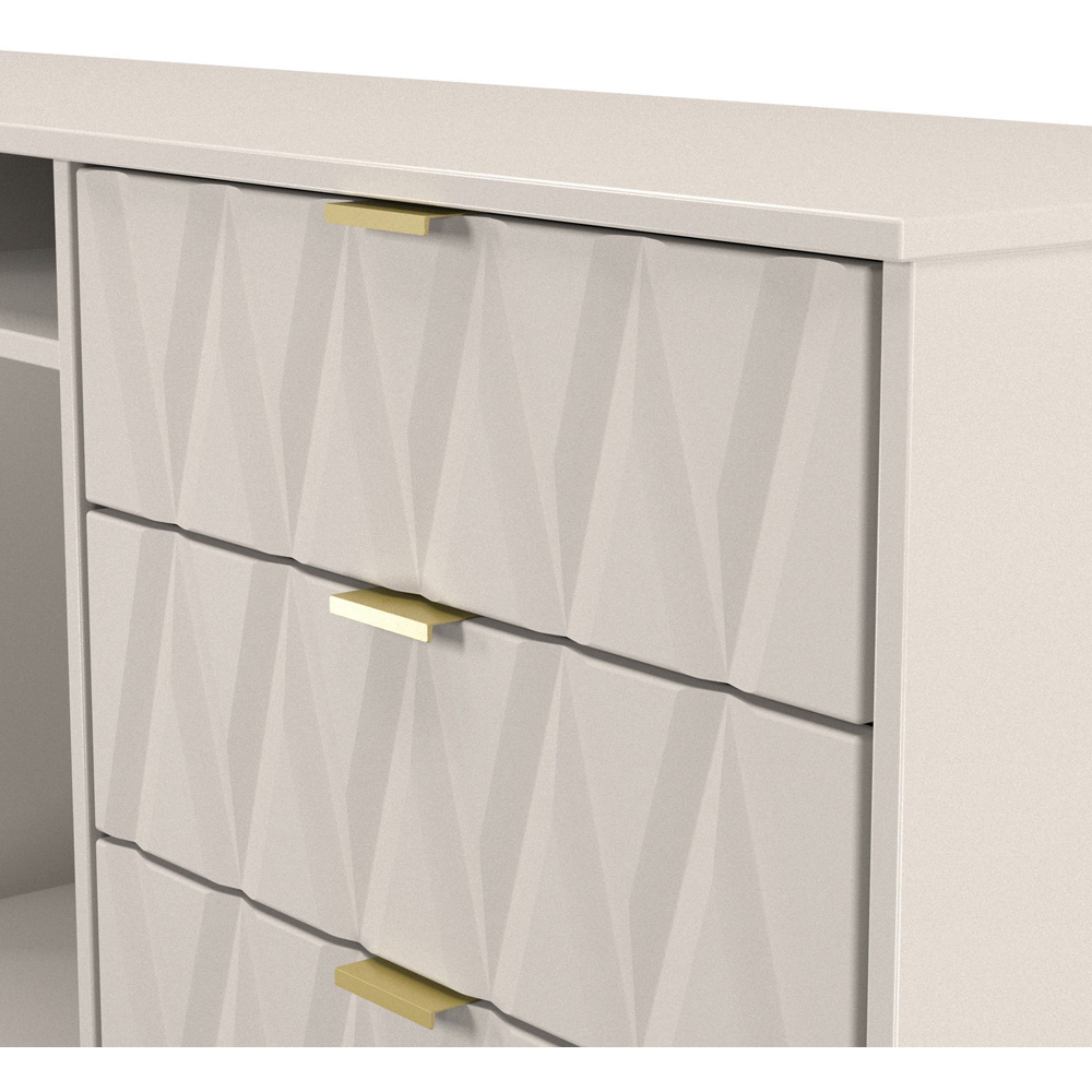 Crowndale Diamond 6 Drawer 2 Shelf Kashmir Matt Wide TV Unit Ready Assembled Image 5