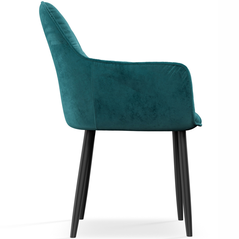 Furniture Online Anika Set of 2 Blue Velvet Padded Seat Dining Chair Image 4