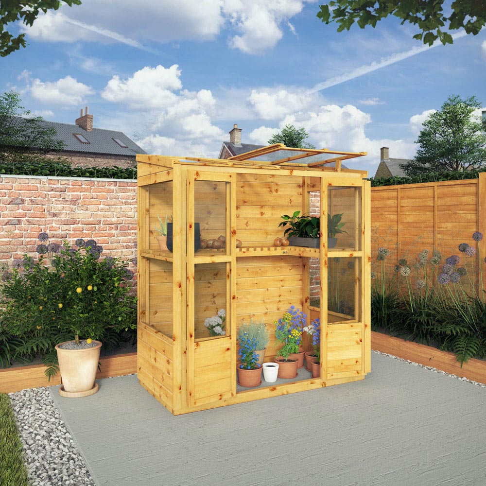 Mercia Wooden 5.7 x 2.7ft Tall Wall Greenhouse Image 2