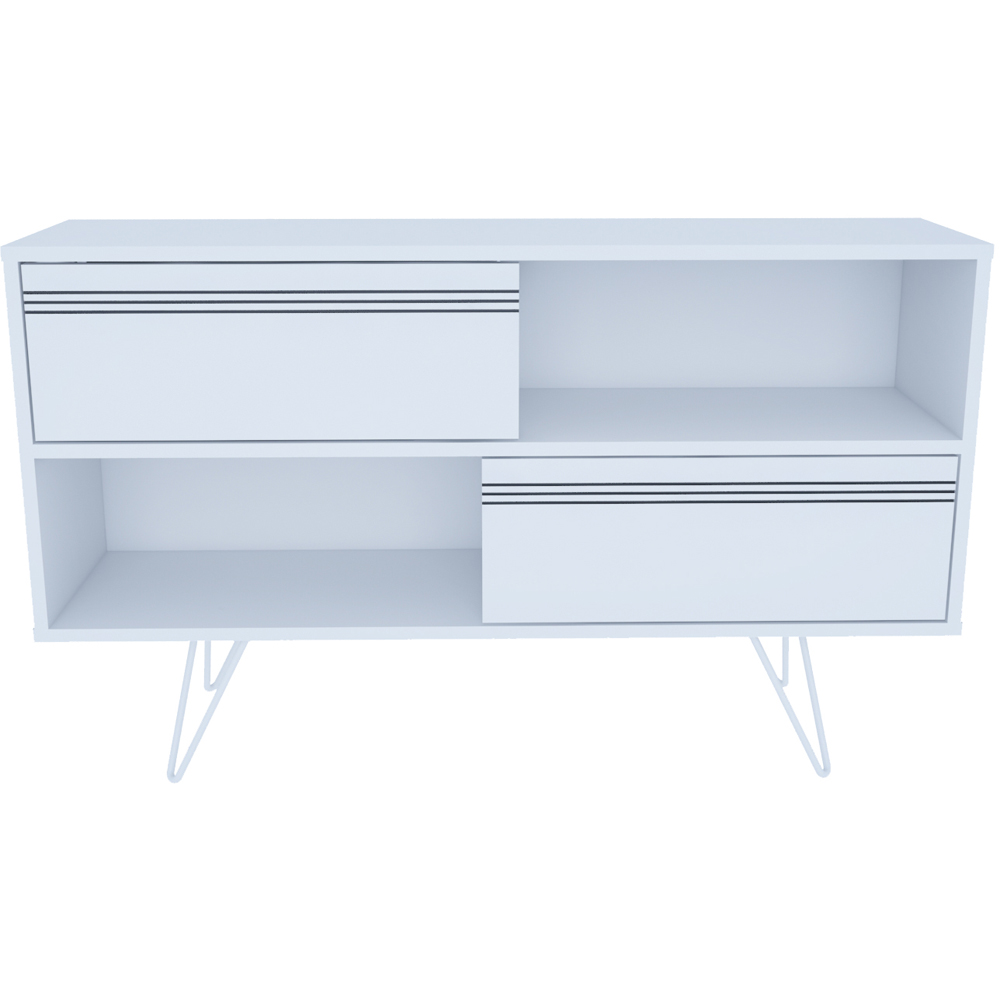 Decorotika Kerby 2 Door 2 Shelf White Modern TV Unit Image 5