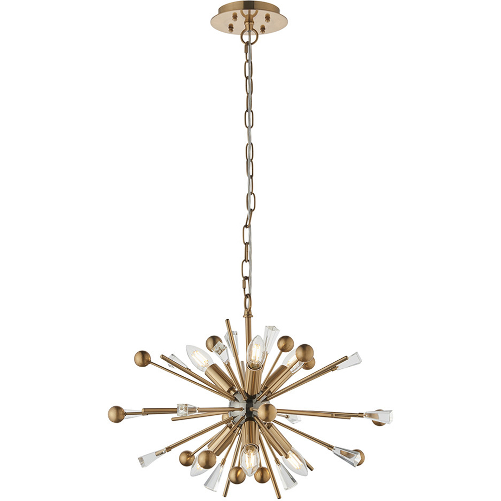 Merano Taormina Brass Plate Black Nickel Pendant 6 Light Ceiling Light Image 1