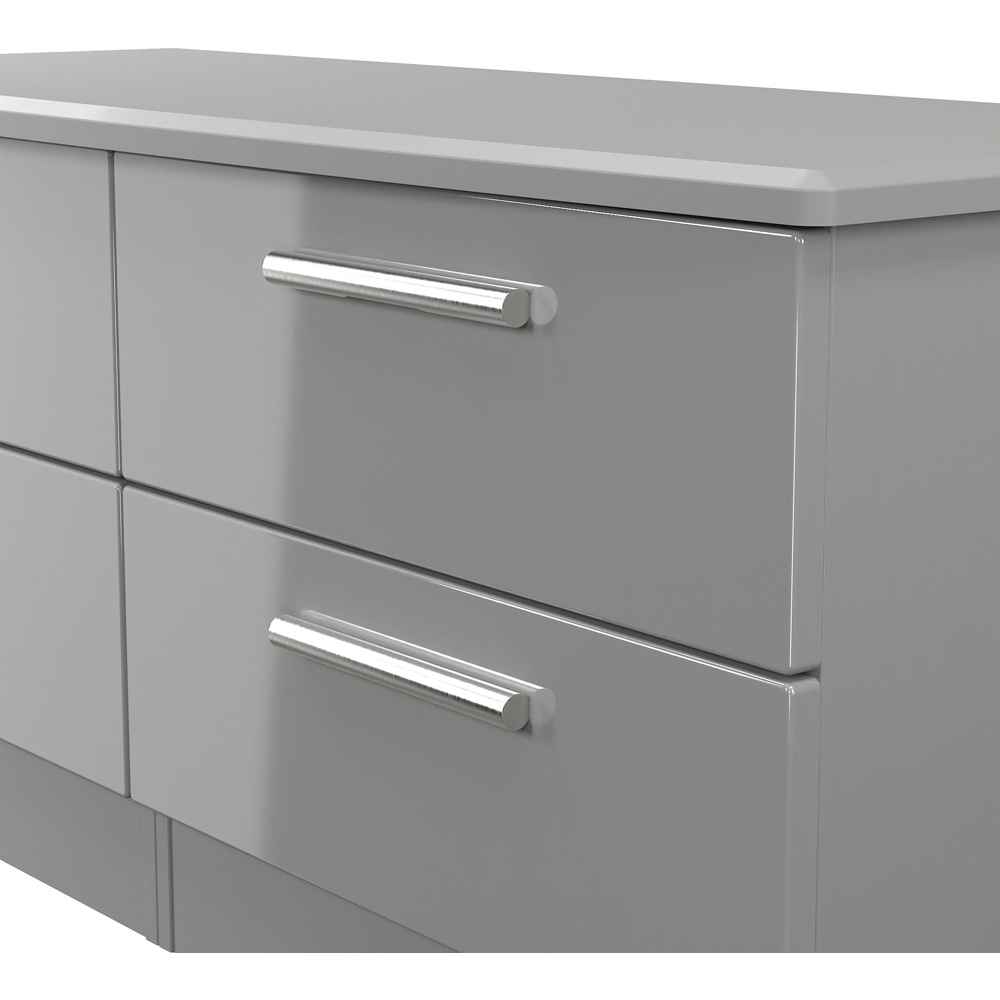 Crowndale Knightsbridge 4 Drawer Grey Gloss and Dusk Grey Bed Box Ready Assembled Image 5