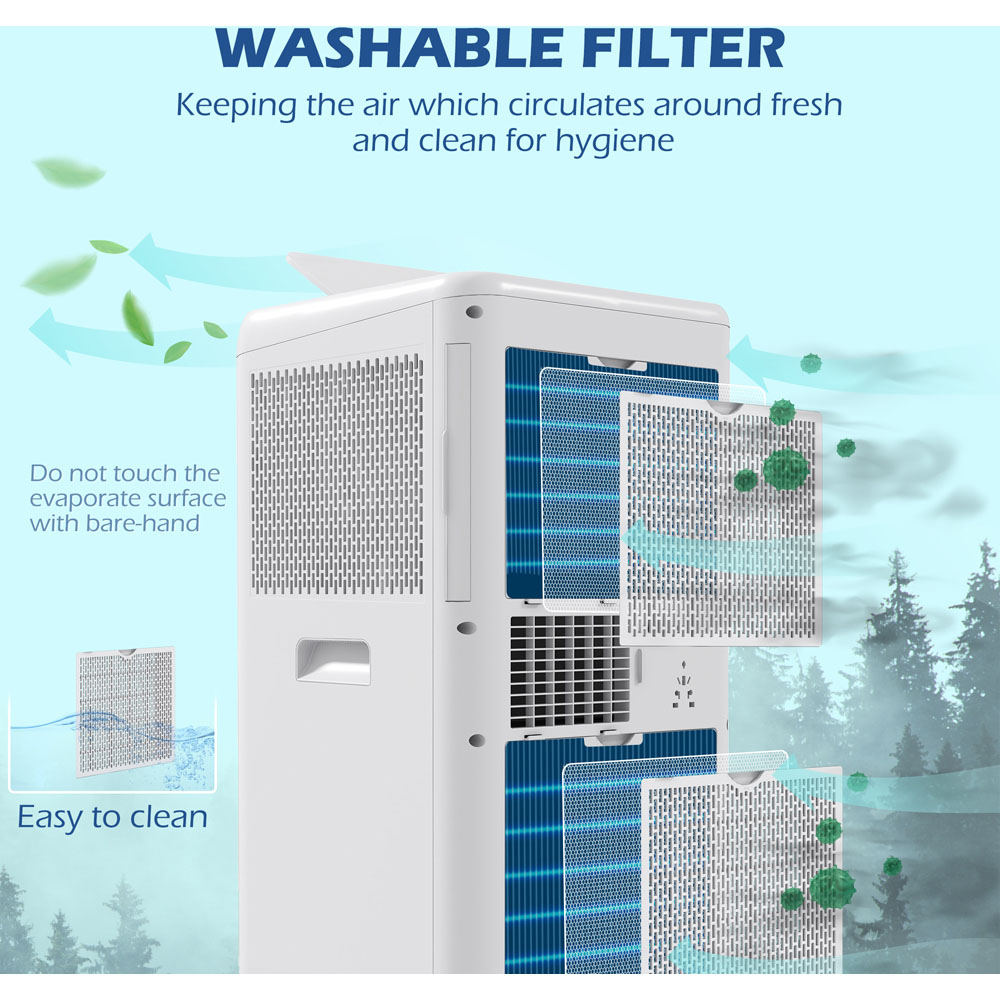 HOMCOM White 12000BTU Mobile Air Conditioner with Timer Image 5