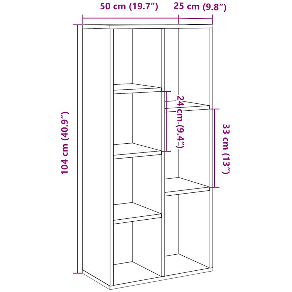 vidaXL 7 Shelf Old Wood Bookcase Image 9
