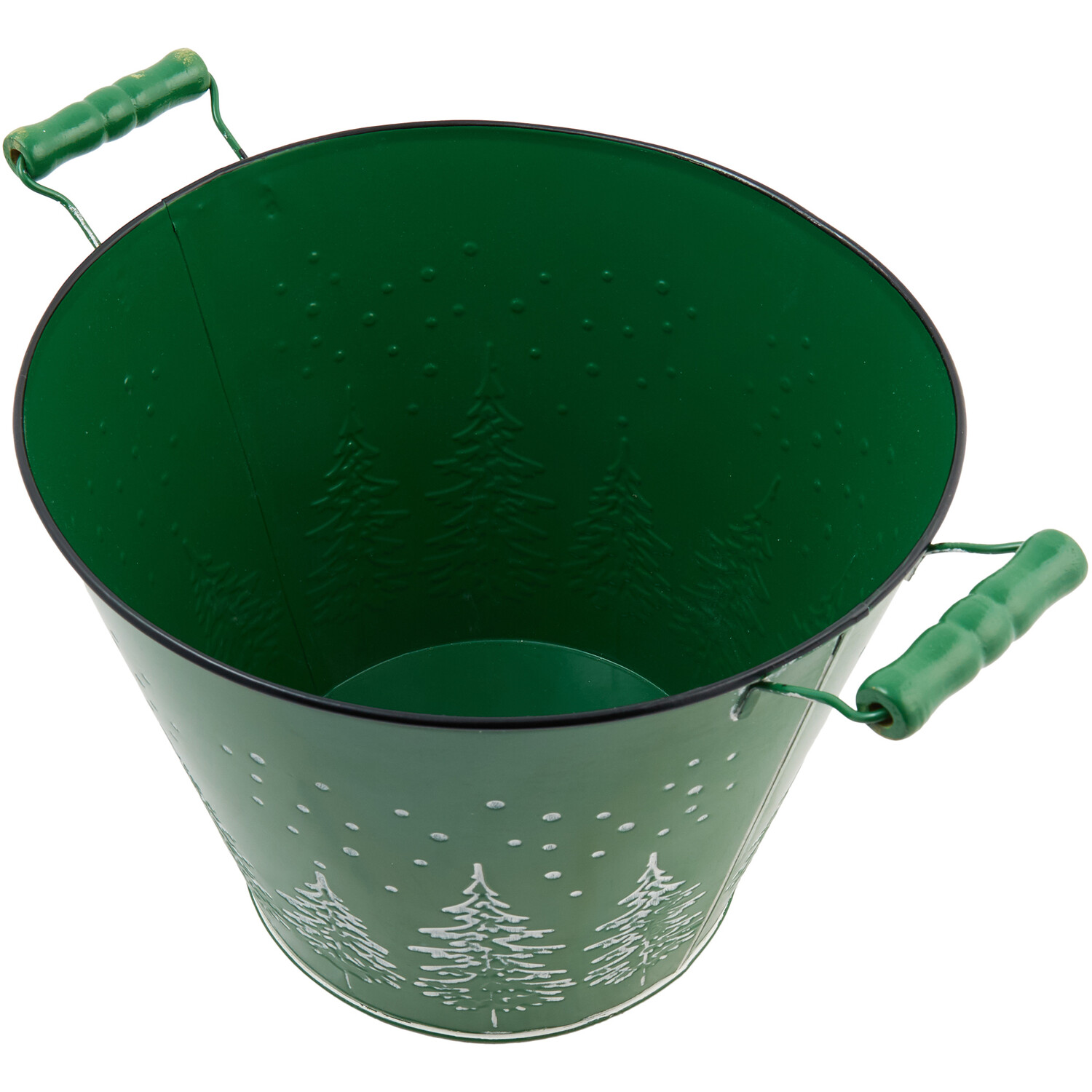 Festive Silver Metal Planter Image 4