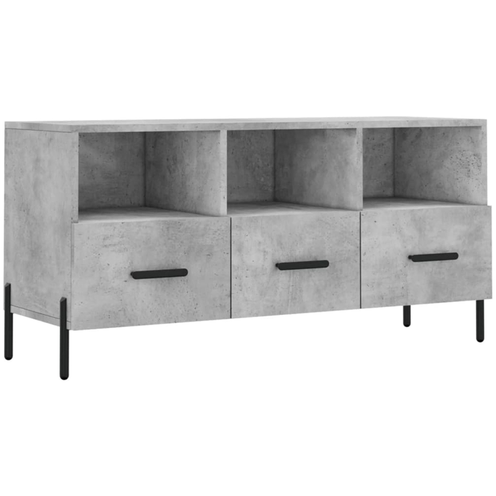 vidaXL 3 Drawer 3 Shelf Concrete Grey TV Cabinet Image 2