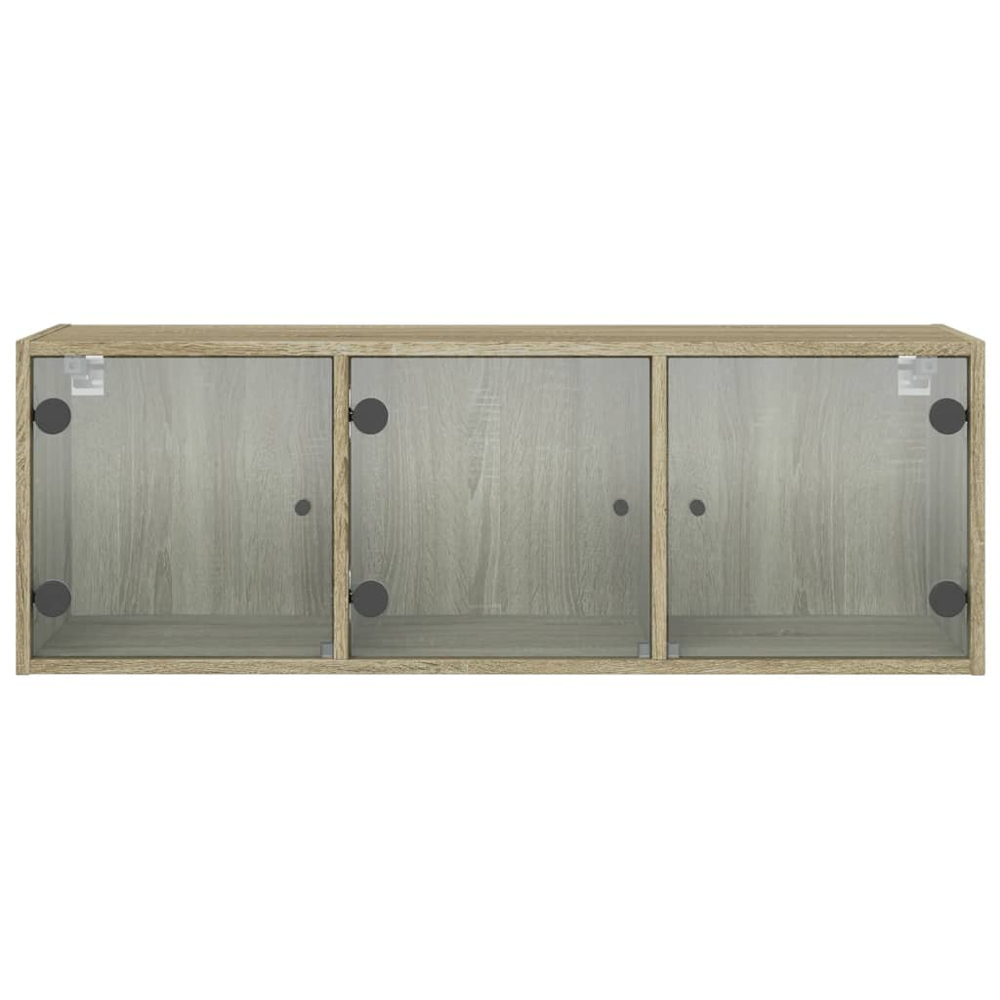 vidaXL 3 Door Sonoma Oak Glass Wall Cabinet Image 6