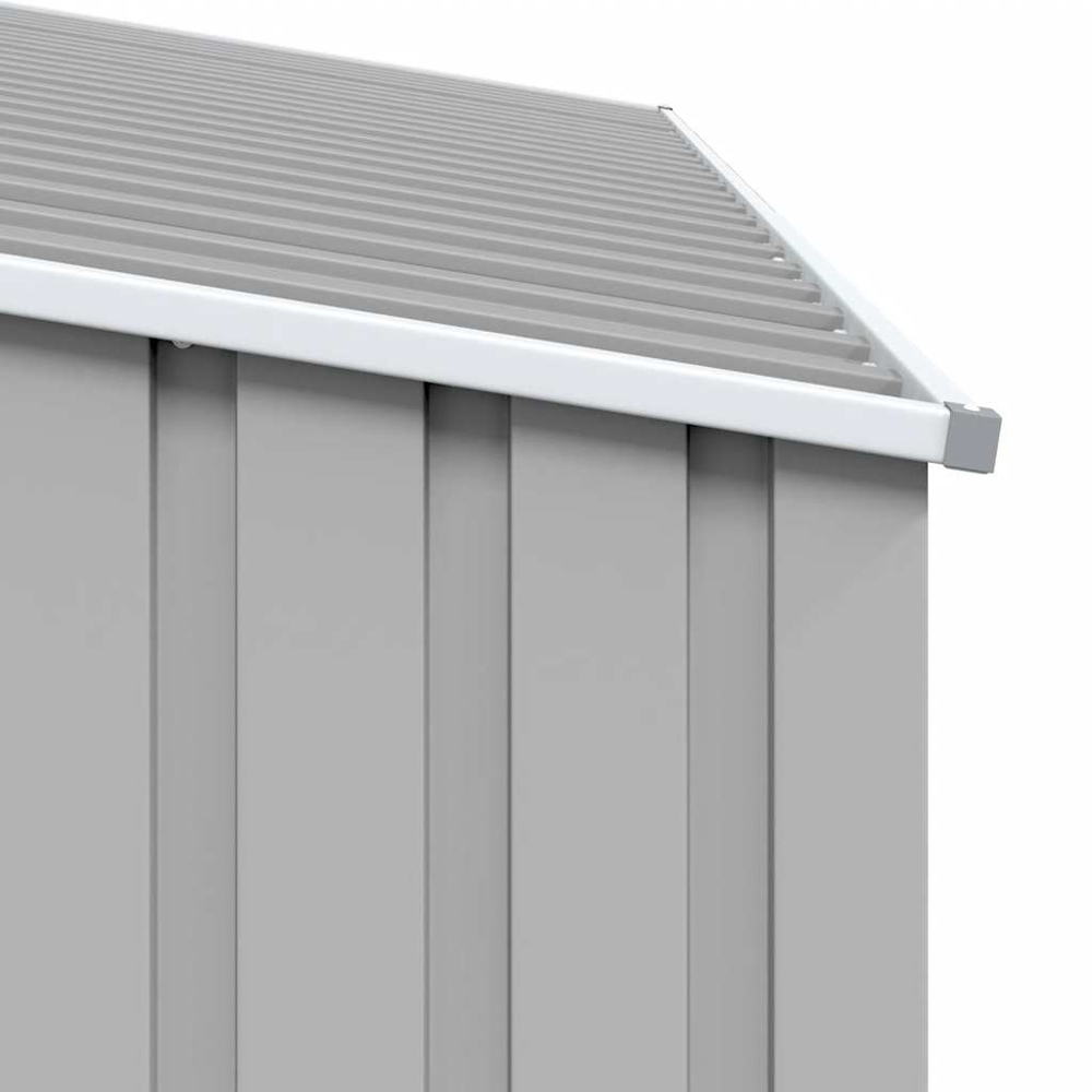 vidaXL 8 x 3.2ft Grey Galvanised Steel Garden Firewood Shed Image 5
