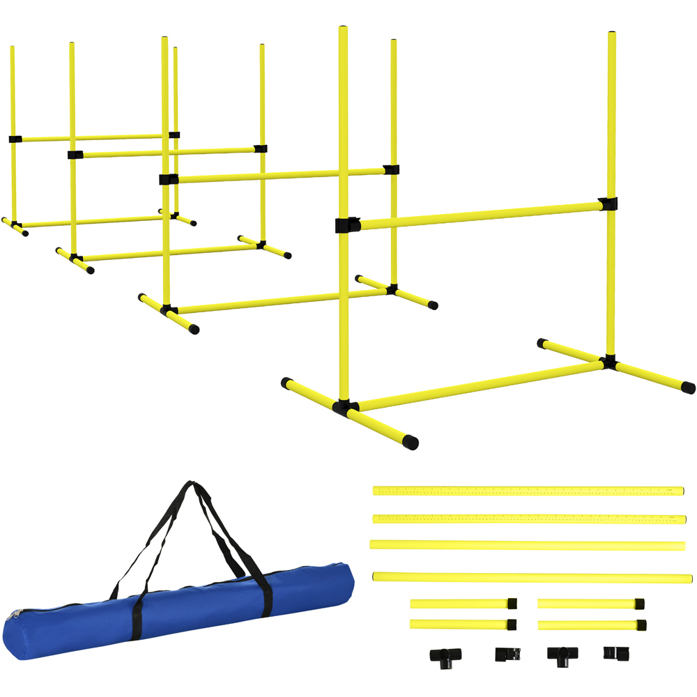 PawHut Yellow 4 Pieces Dog Agility Set with Carry Bag Image 3
