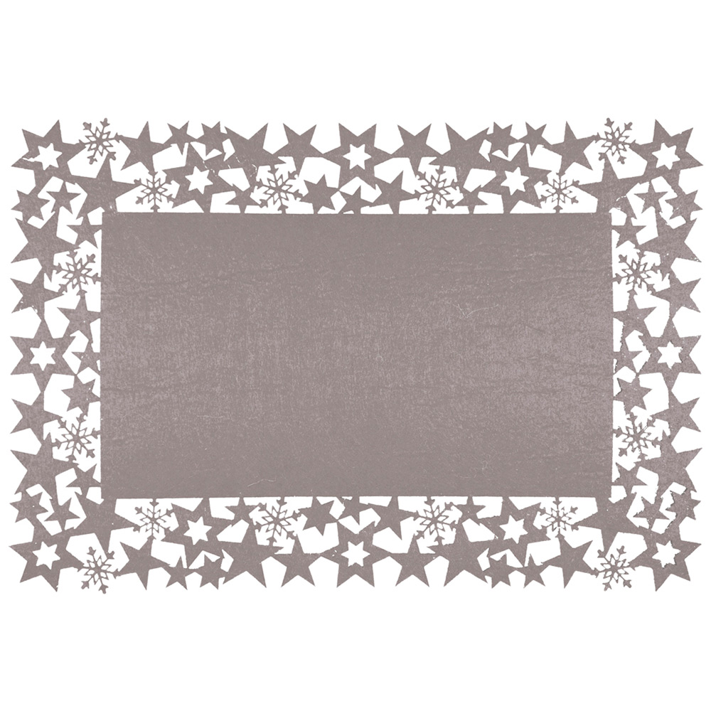St Helens Star and Snowflake Grey Felt Table Mats 2 Pack Image 1