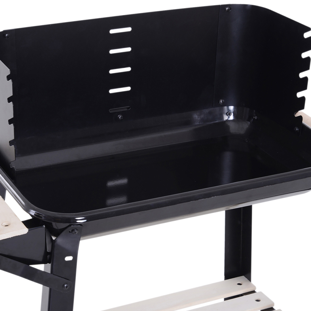 Outsunny Black Charcoal BBQ Grill Trolley with Wheels Image 3