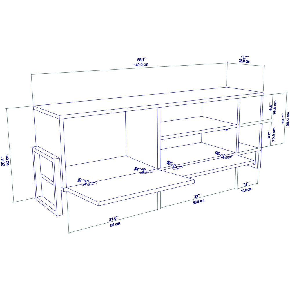 Decorotika Utopie Single Drawer Single Door 2 Shelf White and Beige TV Unit Image 9