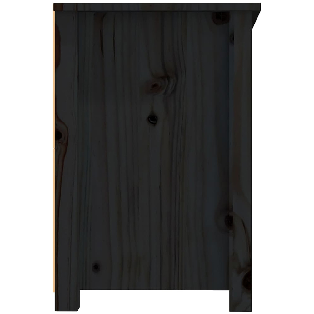 vidaXL 3 Drawer Single Shelf Black Solid Pine Wood TV Cabinet Image 6