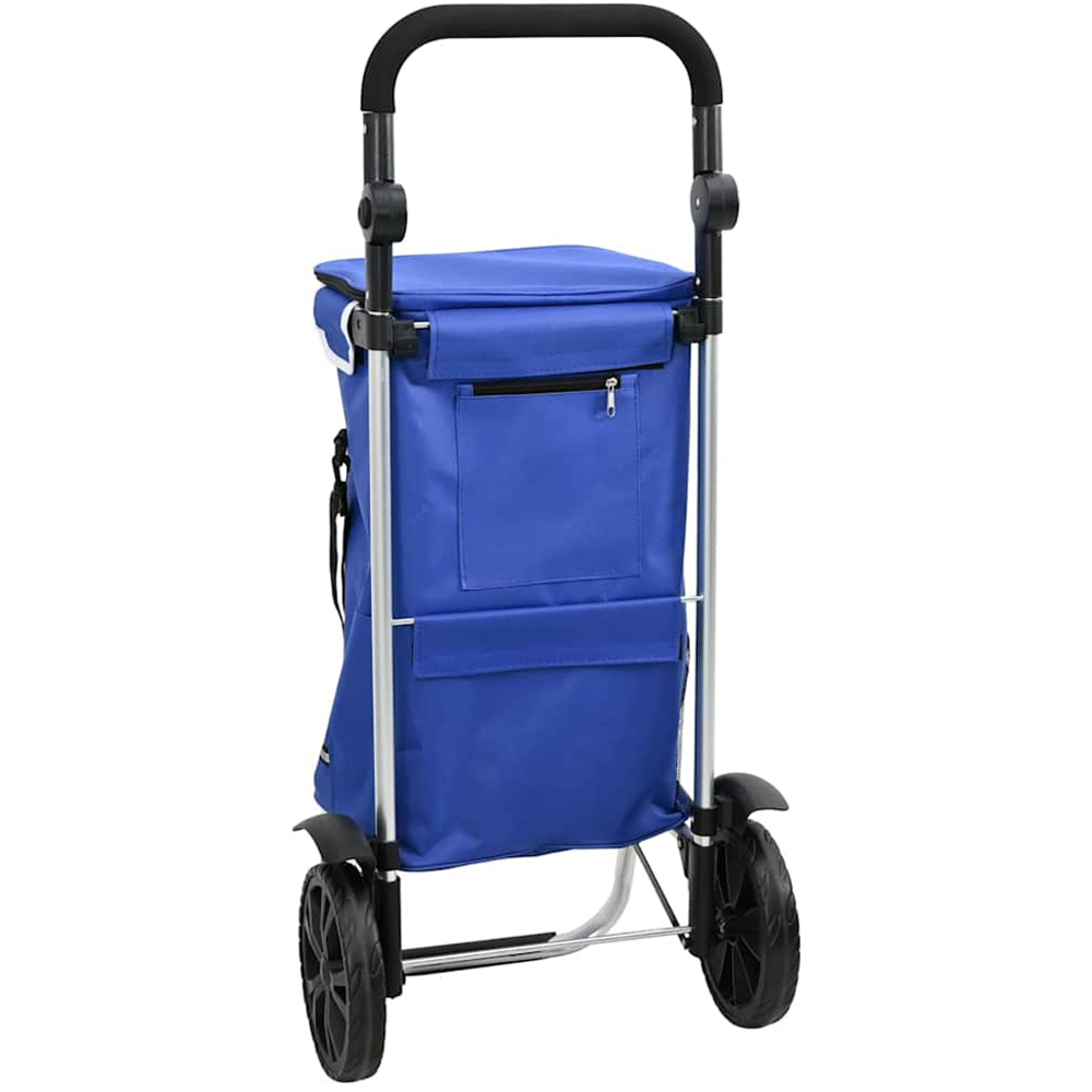 vidaXL 36.5 x 46.5 x 100.5cm Blue Foldable Shopping Trolley Image 7