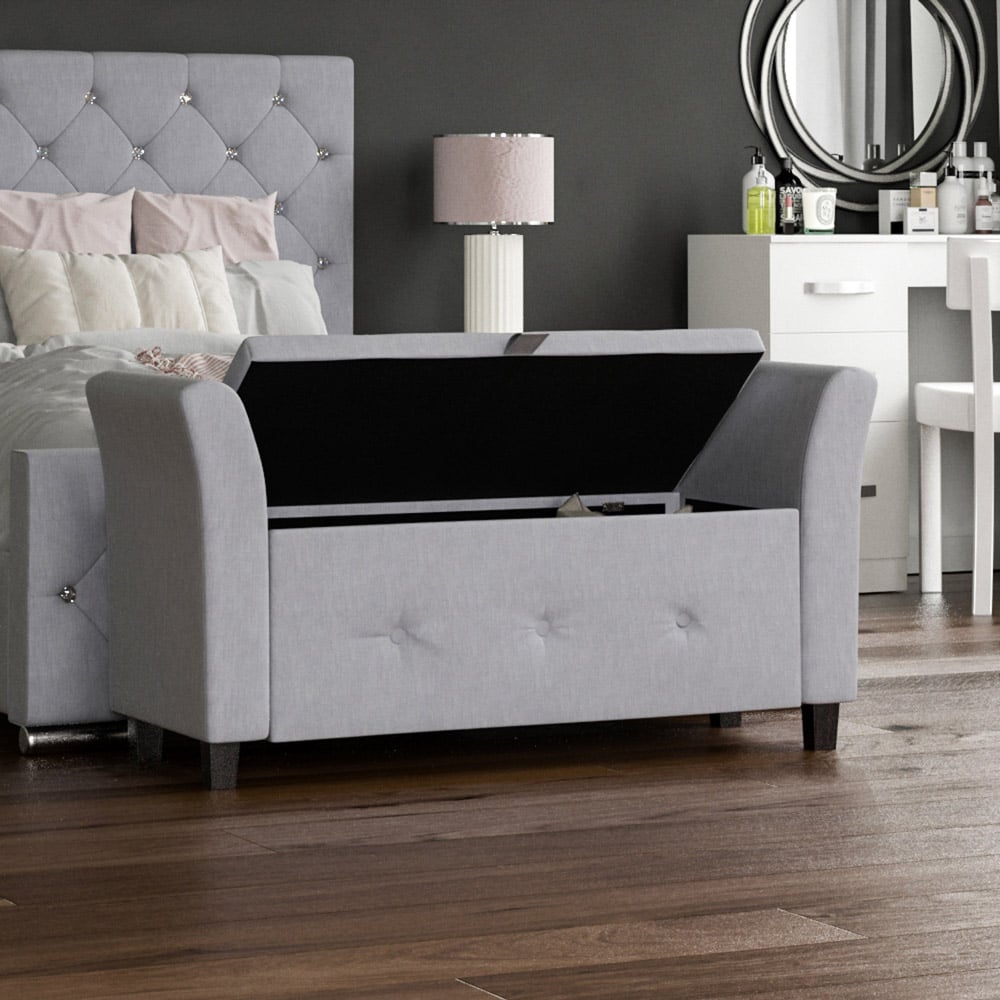 Wilko grey storage shop ottoman
