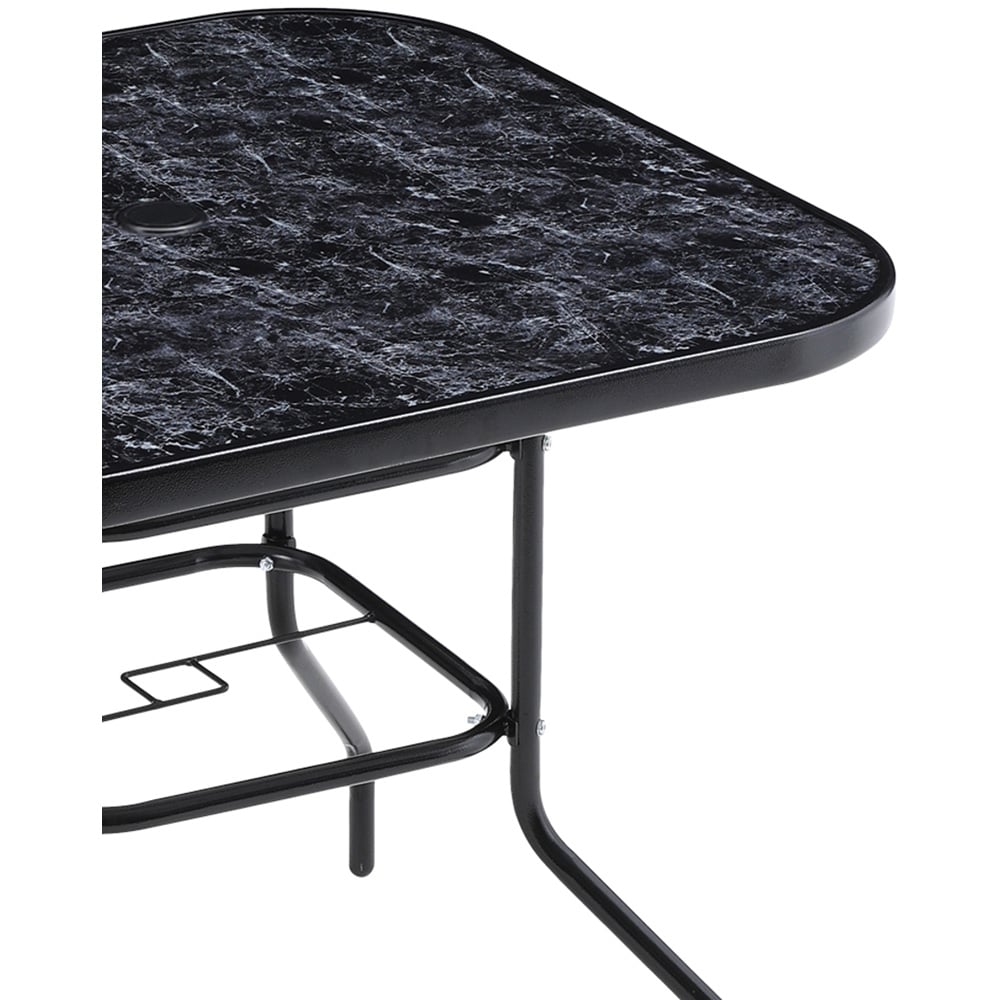 Living and Home Black Tempered Glass Square Marble Coffee Table Image 4
