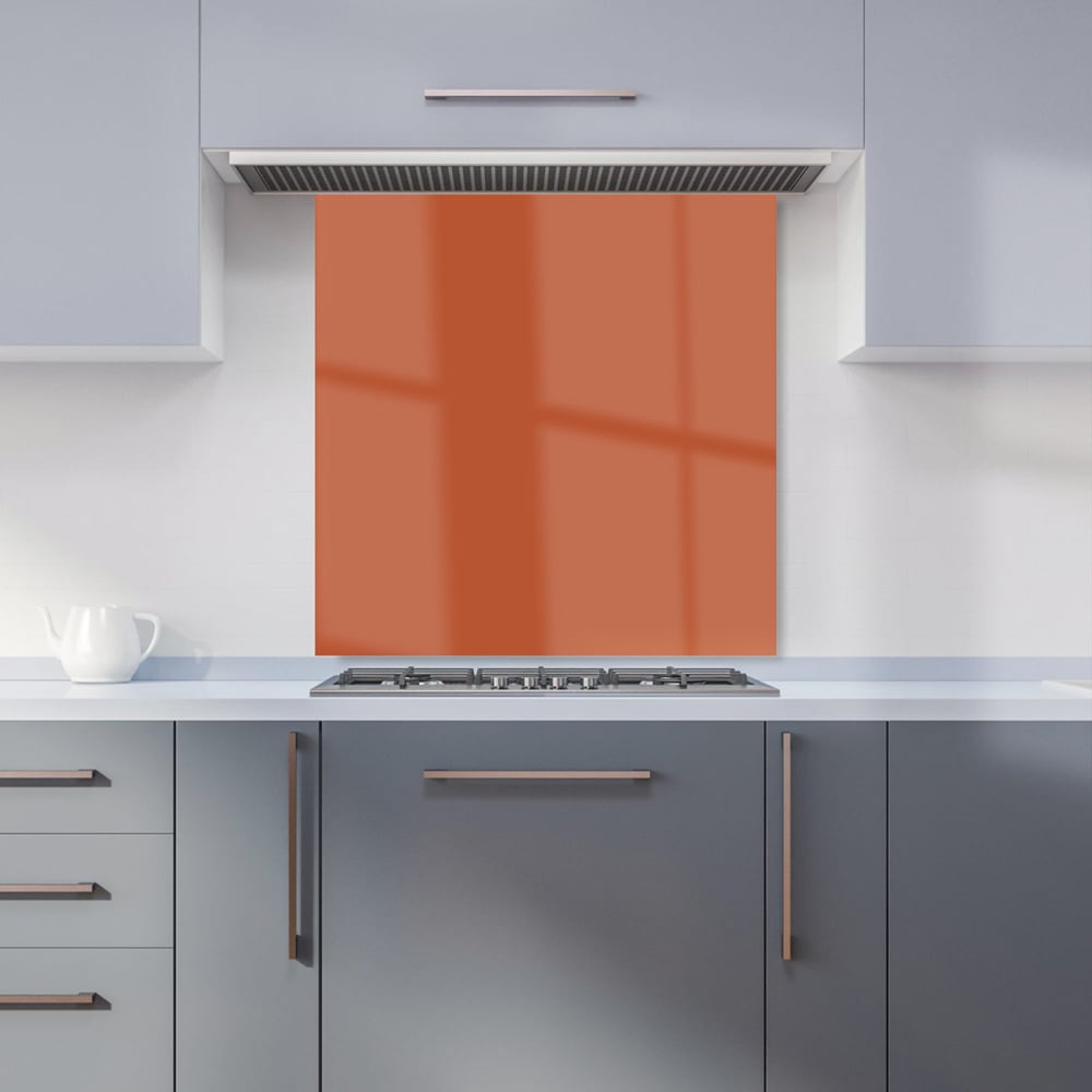 Warren Reed Designer Rusty Orange Glass Kitchen Splashback 60 x 60cm Image 1