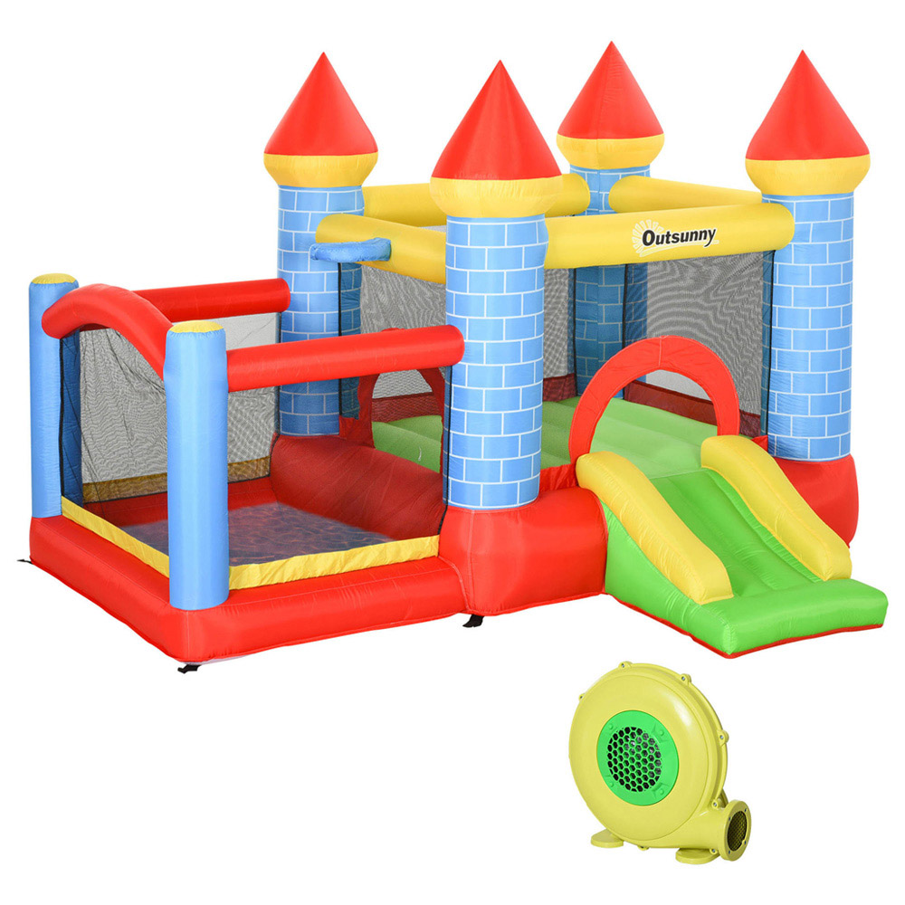 Outsunny Kids Trampoline Bouncy Castle Image 1