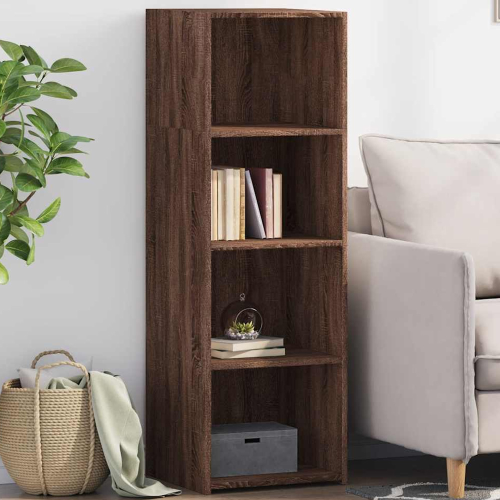 vidaXL 4 Shelf Brown Oak Highboard Image 1
