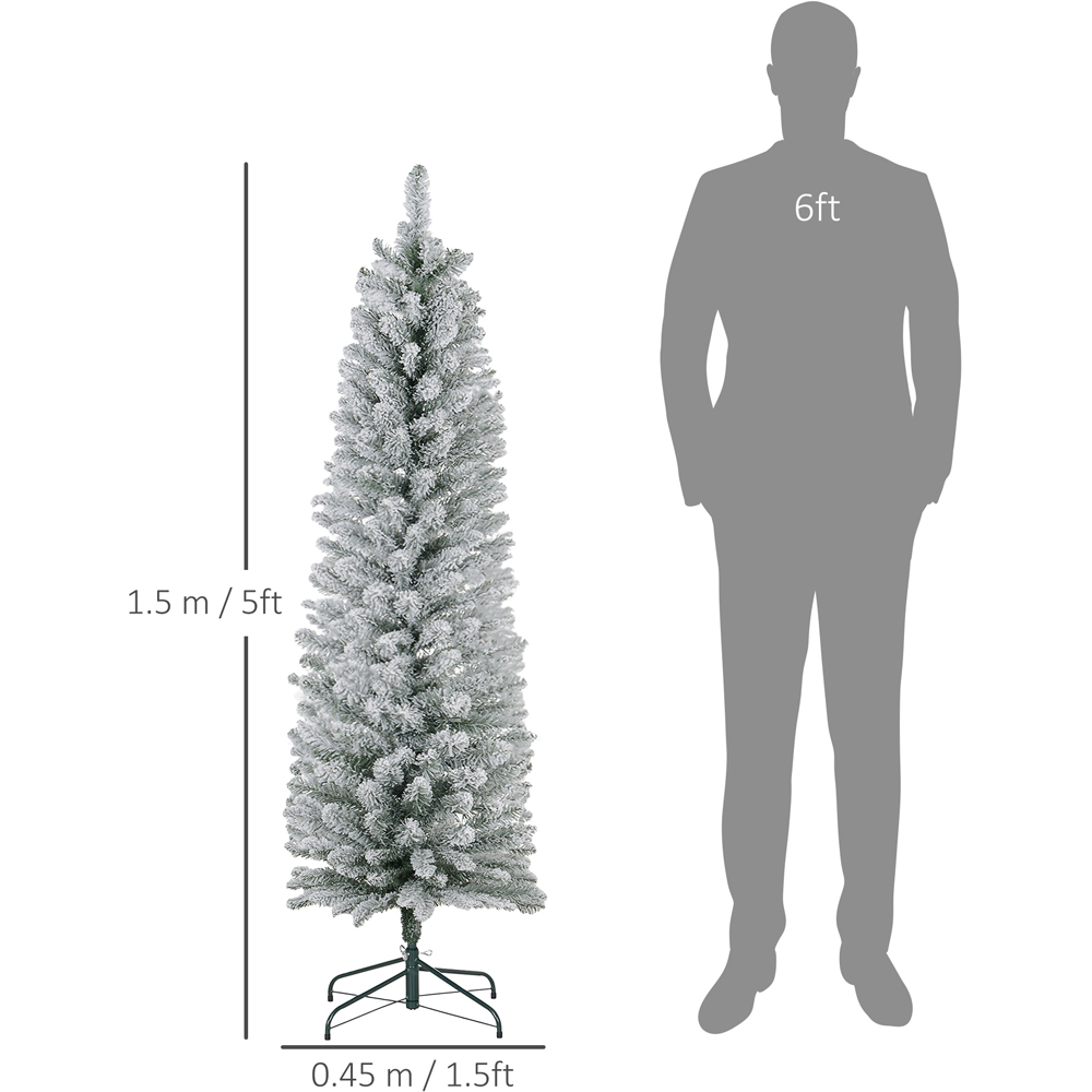 Everglow Snow Flocked Pencil Artificial Christmas Tree 5ft Image 7