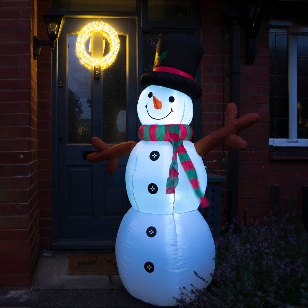 St Helens LED Multicolour Inflatable Snowman 6ft Image 1
