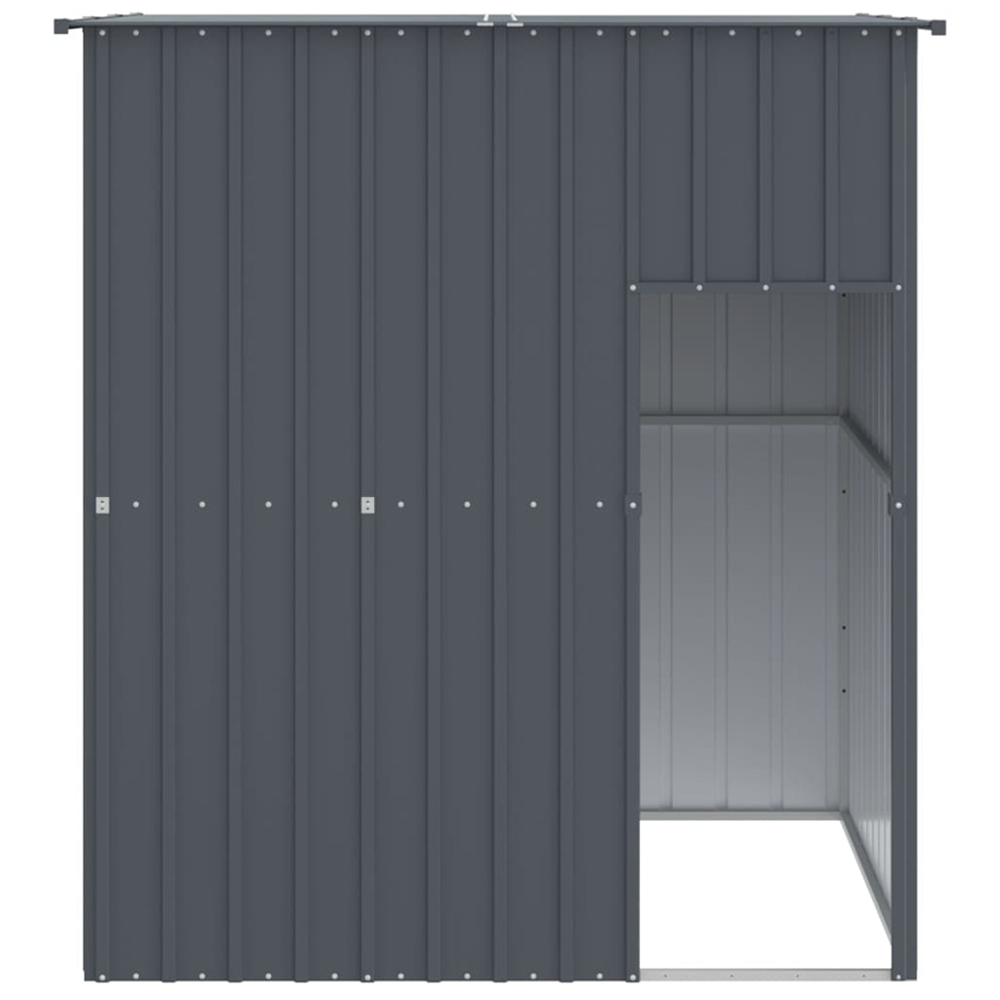 vidaXL Anthracite Galvanised Steel Dog House with Run 165 x 251 x 181cm Image 3