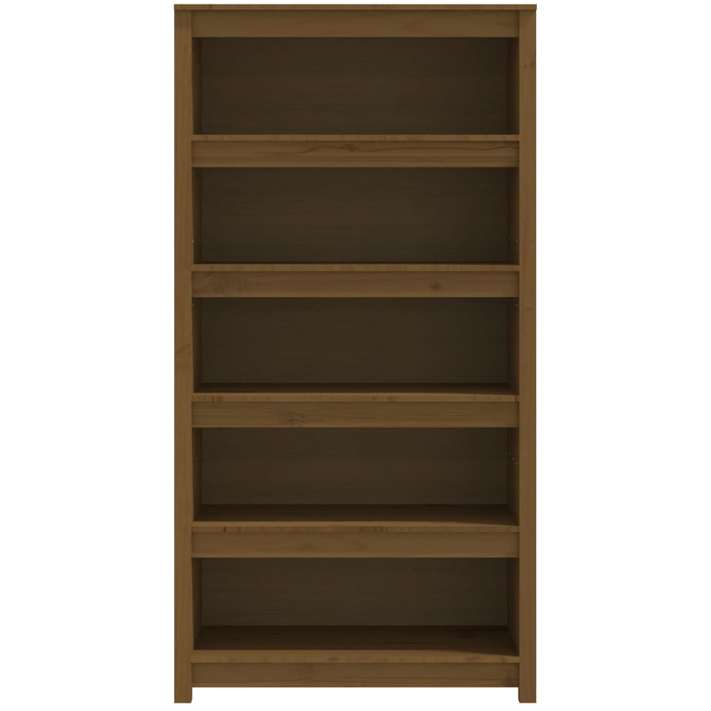 vidaXL 5 Shelf Honey Brown Solid Pine Wood Bookcase Image 3