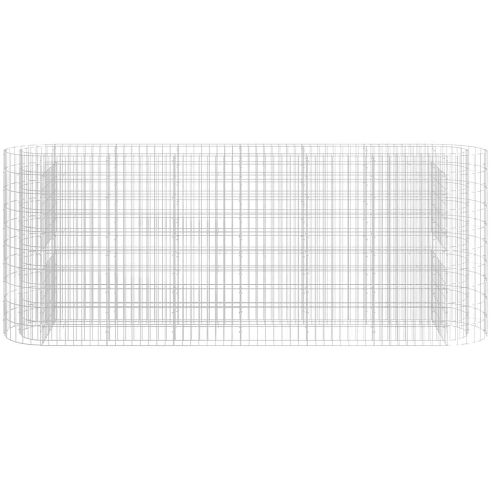 vidaXL Silver Galvanised Iron Gabion Raised Bed 260 x 50 x 100cm Image 2