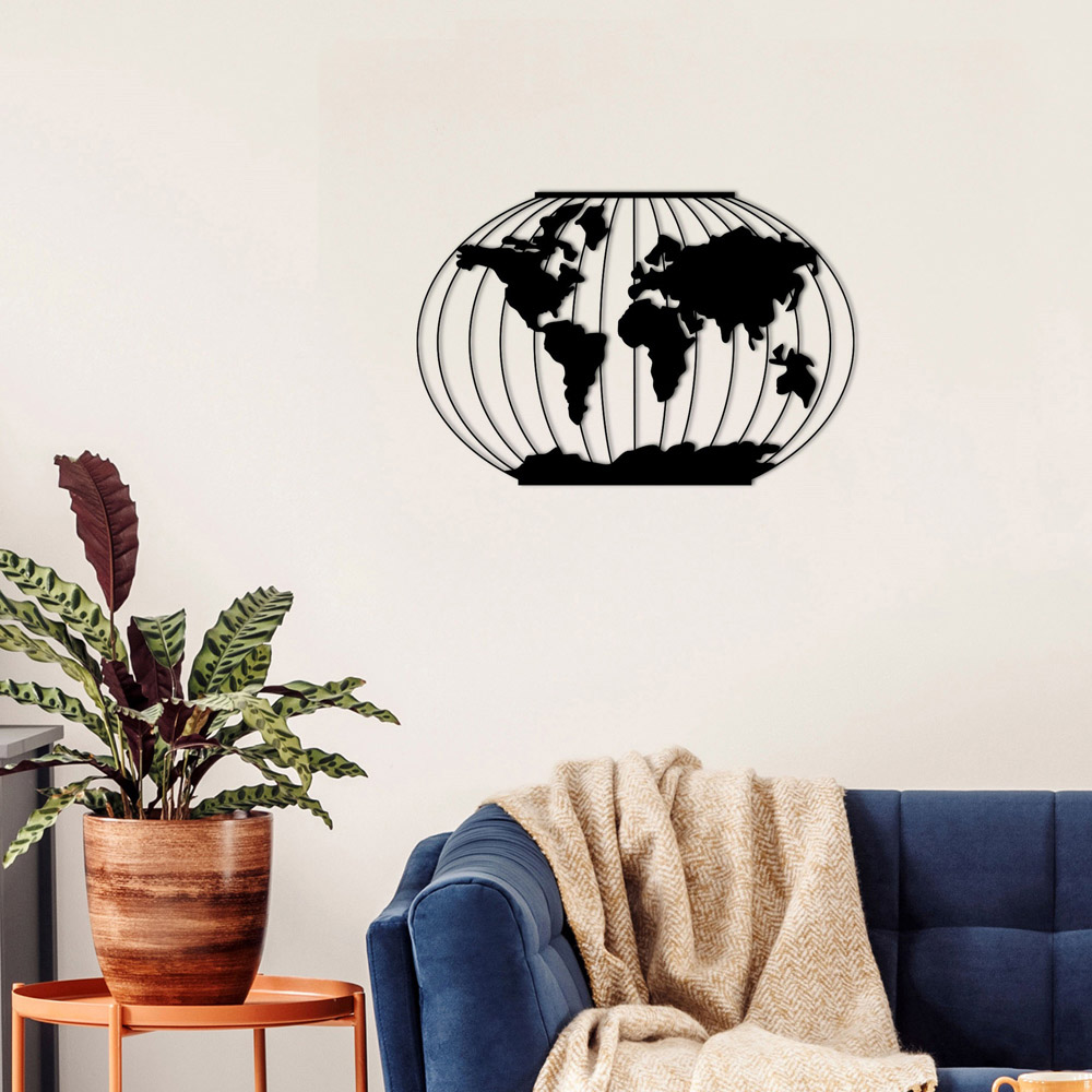 Decortie Black Minimalist Metal Modern Meridian Wall Art Image 2