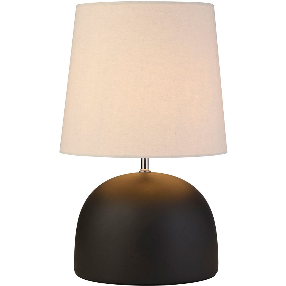 Lighting Collection Haskell Tapered Fabric Shade Black Ceramic Table Lamp Image 3