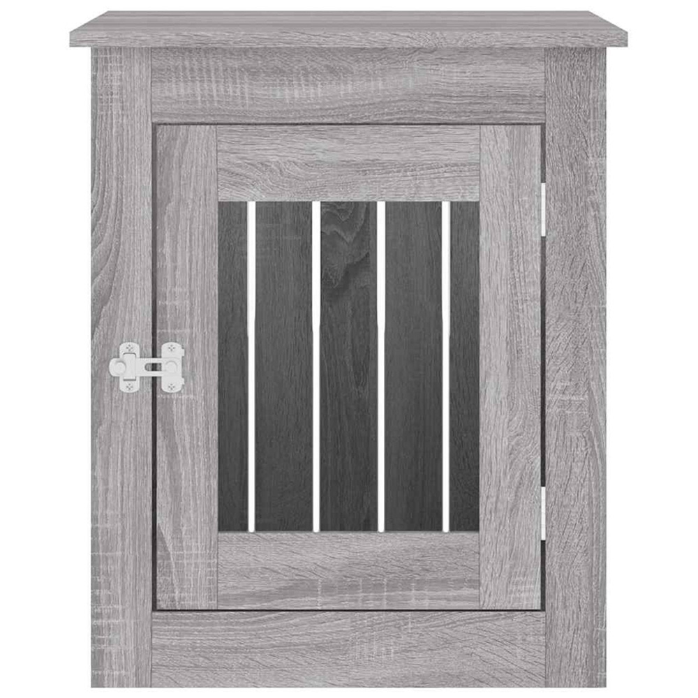 vidaXL Grey Sonoma Engineered Wood Dog Crate Furniture 65 x 55 x 75cm Image 7