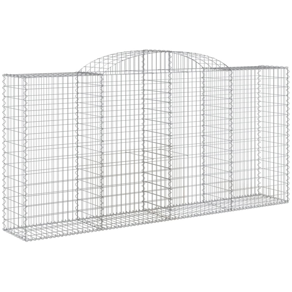 vidaXL Silver Galvanised Iron Gabion Basket 300 x 50 x 140/160cm 7 Pack Image 1