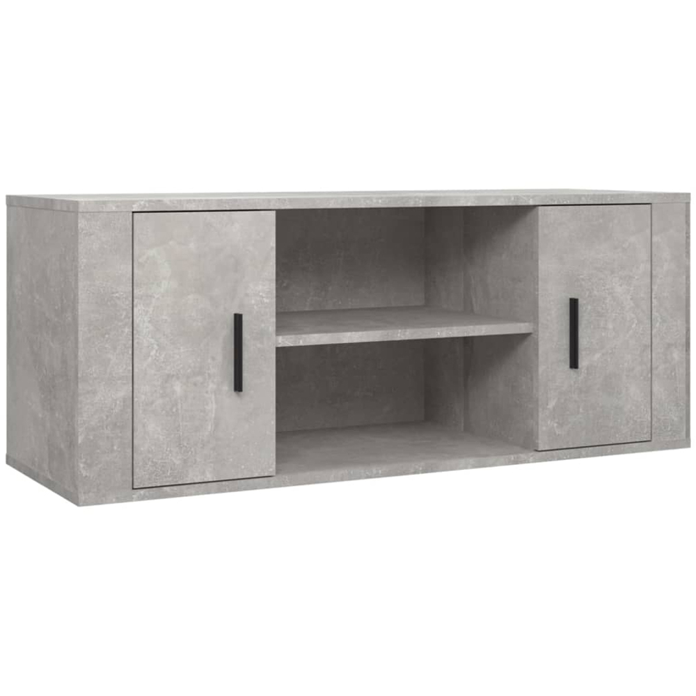 vidaXL 2 Door 2 Shelf Concrete Grey TV Cabinet Image 2