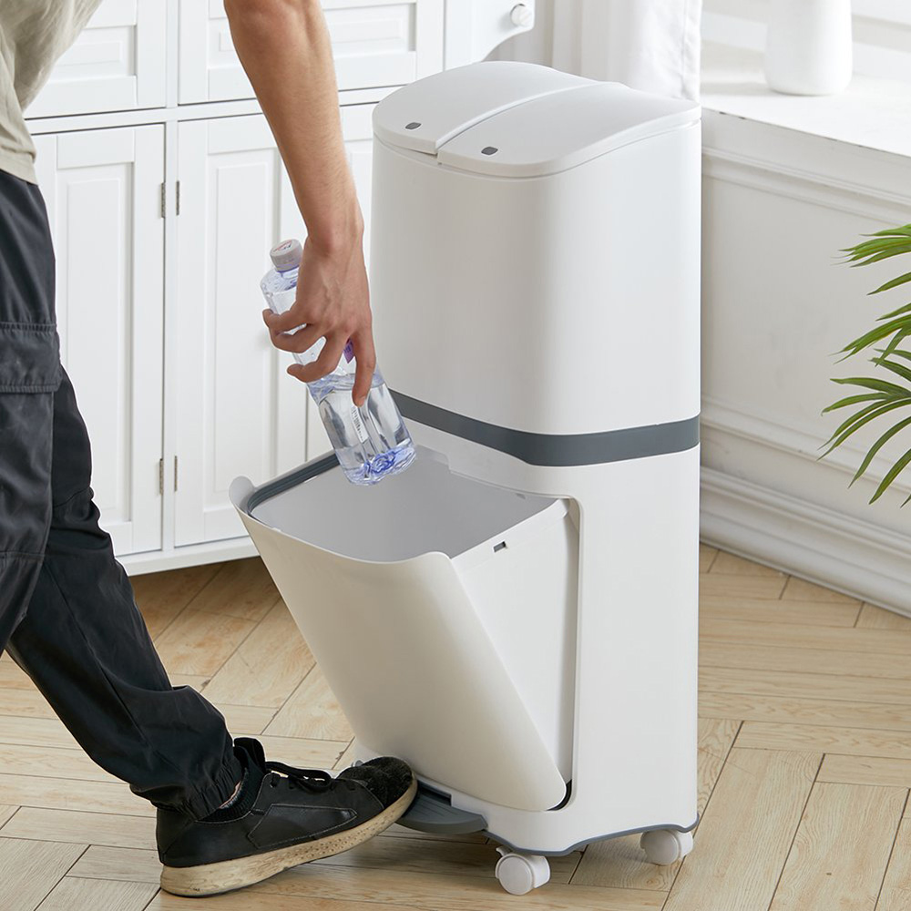 Double Layer 48L Recycling Trash Bin Image 5