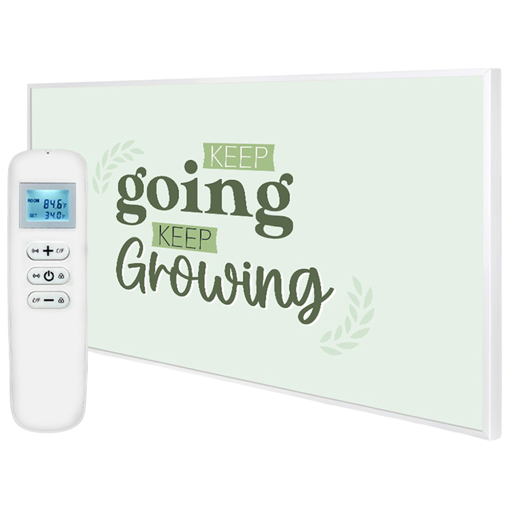 Mirrorstone Nexus Keep Goin Keep Growing Quote Wi-Fi Infrared Heating Panel 580W 595 x 995mm Image 1