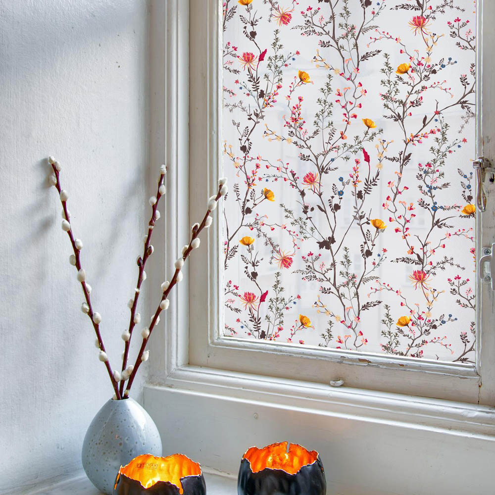 Walplus Watercolour Flowers and Butterflies Window Sticky Back Plastic Vinyl Wrap Film 44cm x 2m Image 1