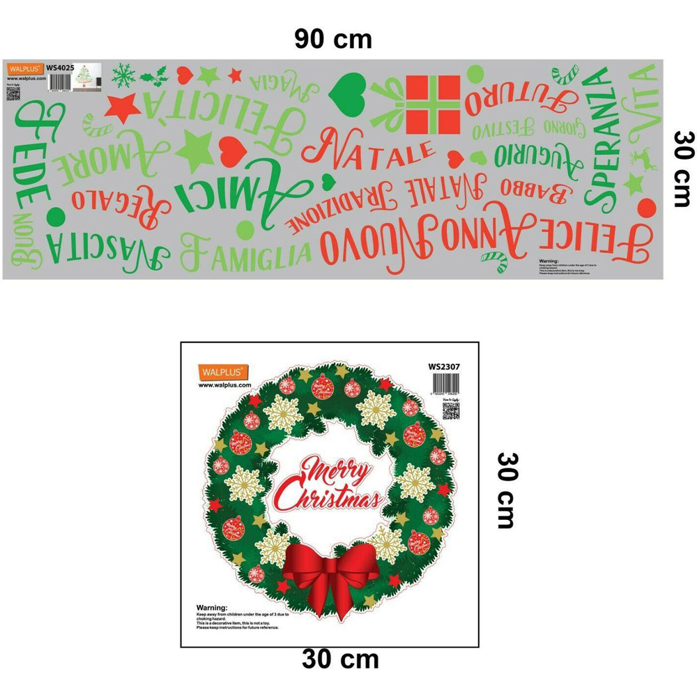 Walplus Italian Quotes Christmas Garland Self Adhesive Wall Stickers Image 4