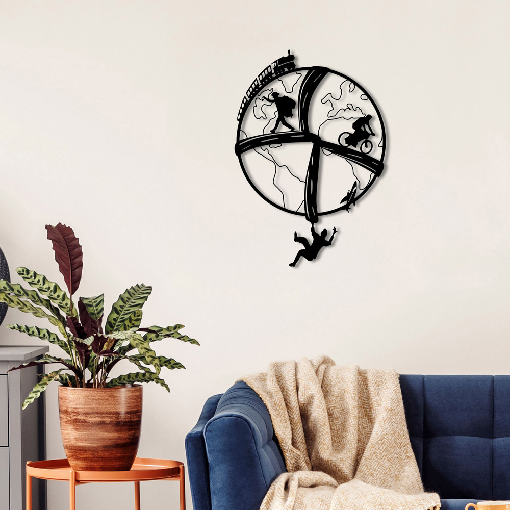 Decortie Black Minimalist Metal Modern Free Soul Wall Art Image 2