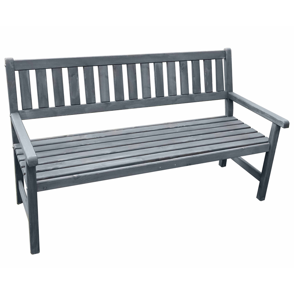 Promex Johanna Grey Wooden Garden Bench 1.5m Image 2