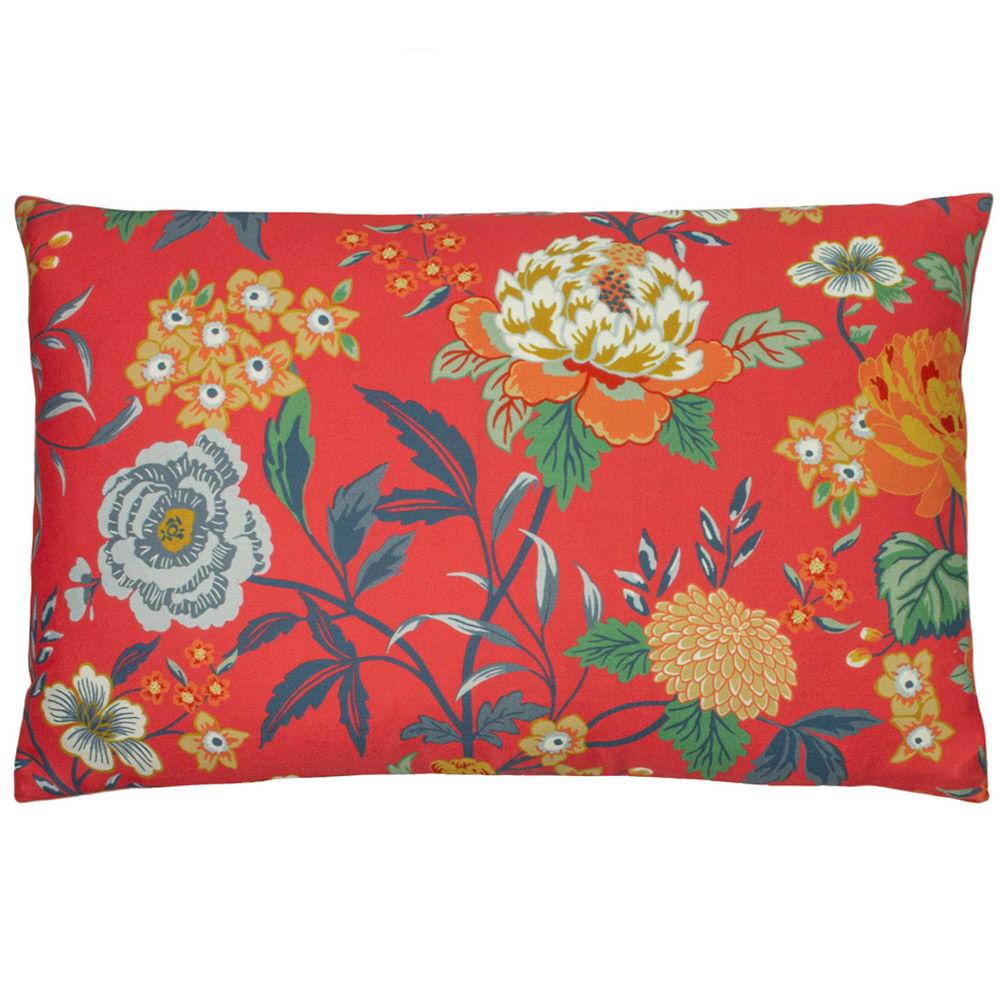 furn. Azalea Red Floral Cushion Image 1