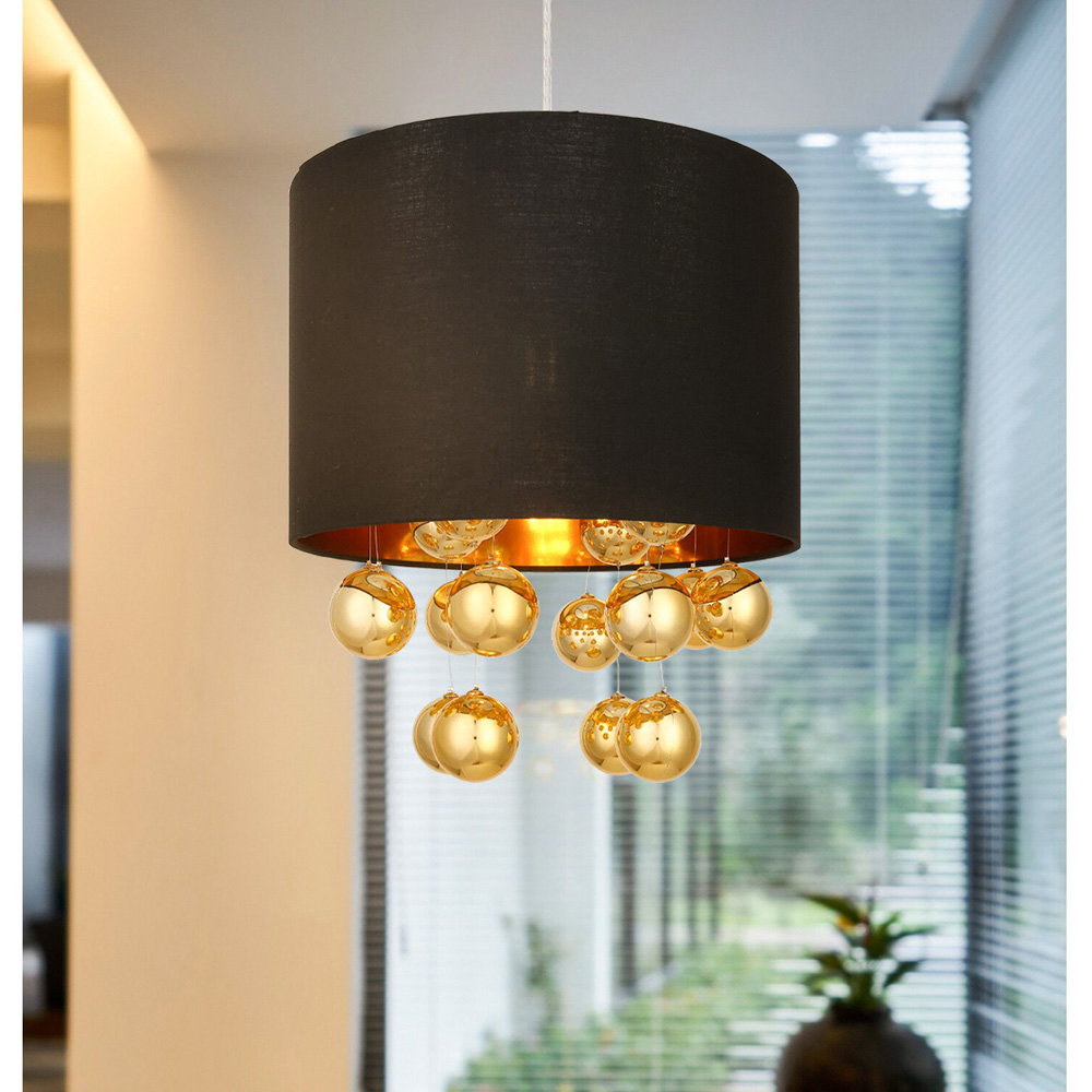 Black Gold Orb Droplet Pendant Shade Image 2