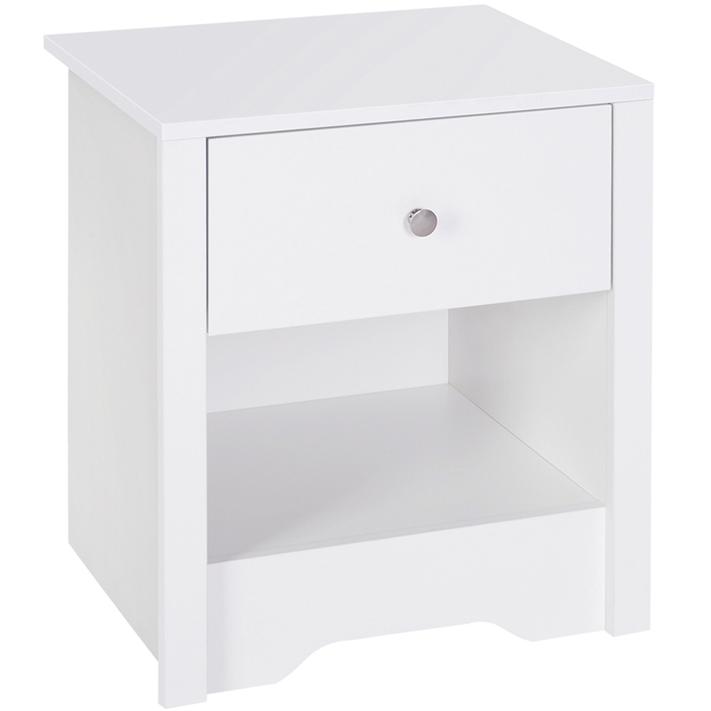 Portland Single Drawer White Bedside Table Image 2