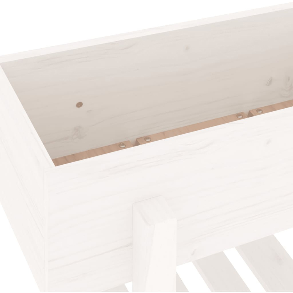 vidaXL White Solid Pine Wood Garden Planter 62 x 30 x 69cm Image 6