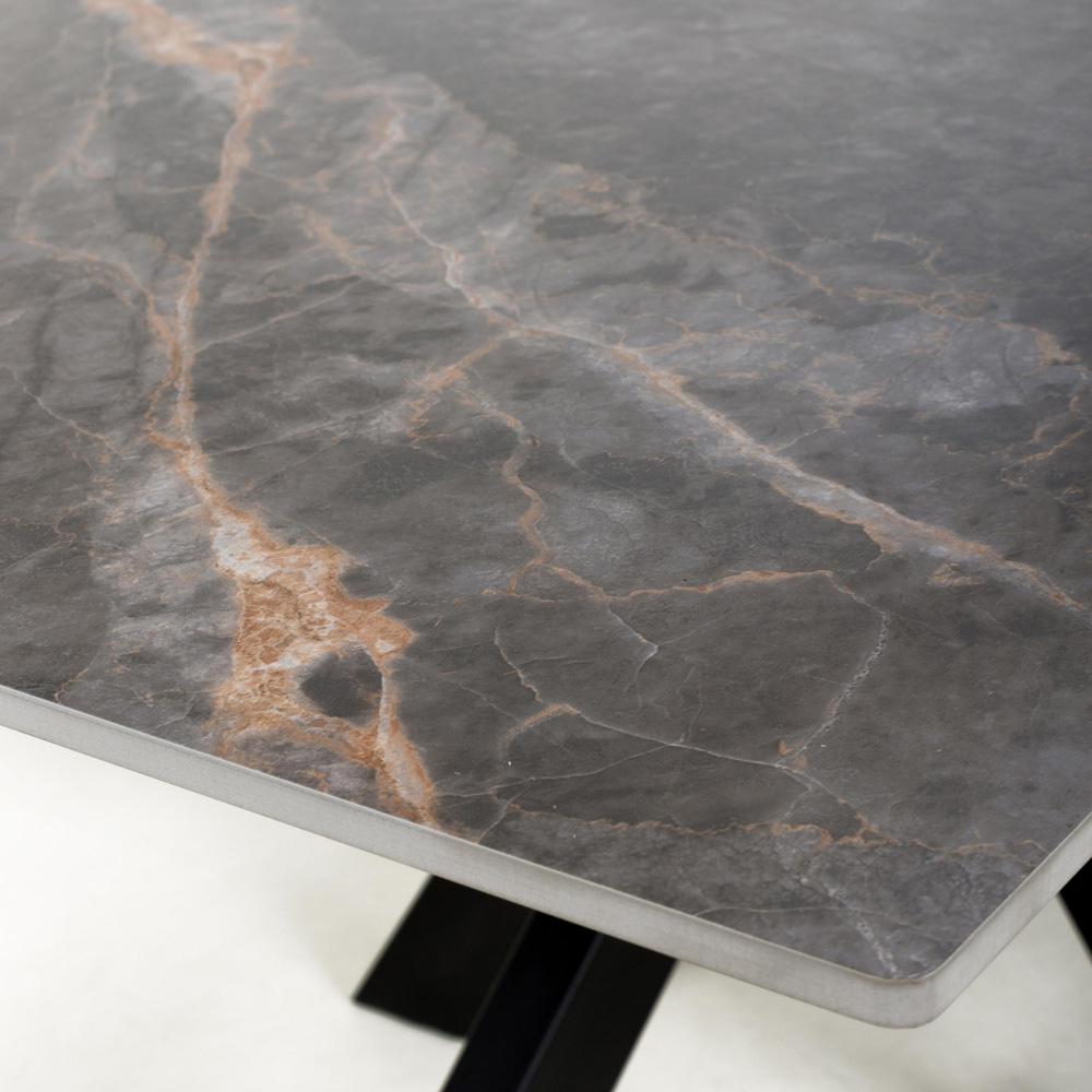 Shankar Verona 6 Seater Grey Marble Ceramic Dining Table Image 5