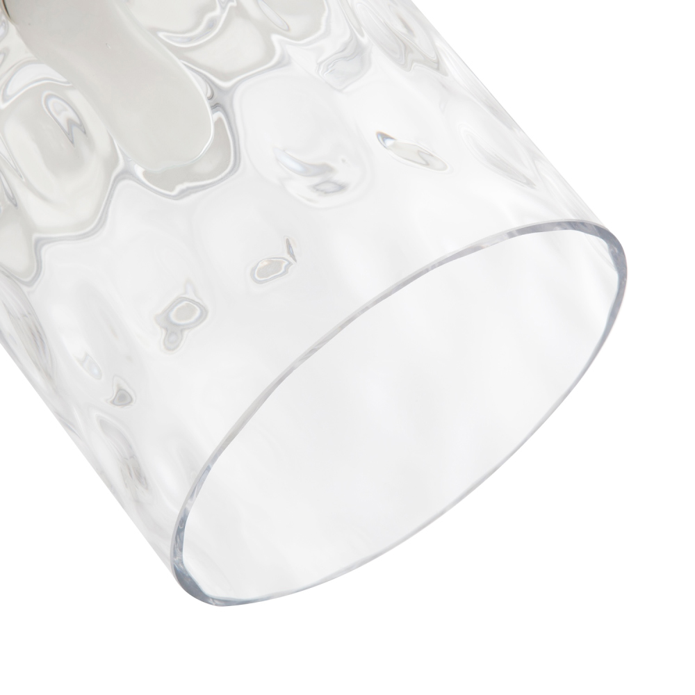 Happy Homewares Rectangular Hammered Clear Glass Pendant Lamp Shade Image 4